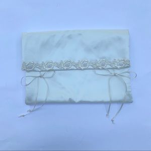 Satin and lace trim lingerie bag